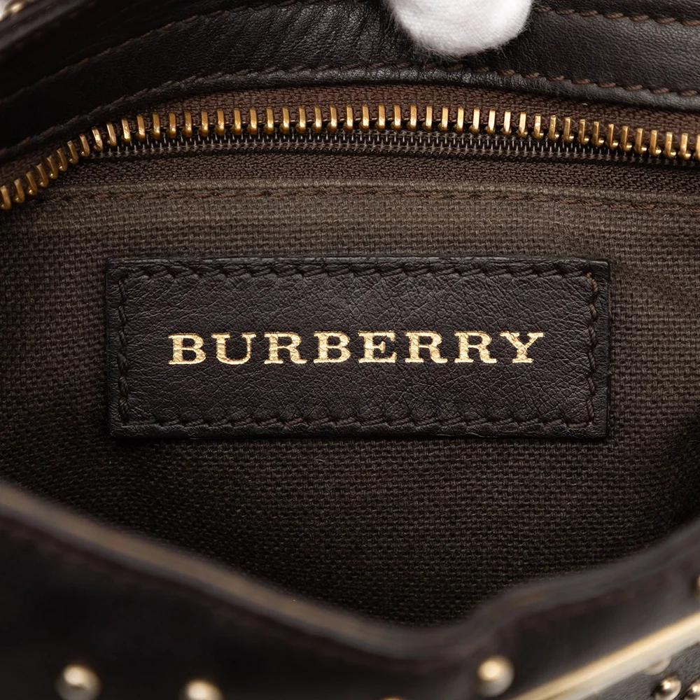 Pre-Loved Burberry Studded Calfskin Cadet Satchel